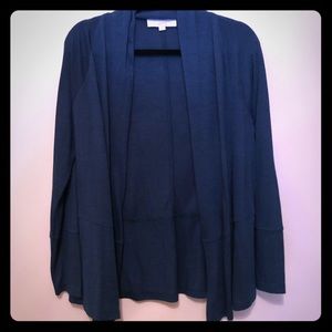 Loft teal waterfall open lightweight cardigan